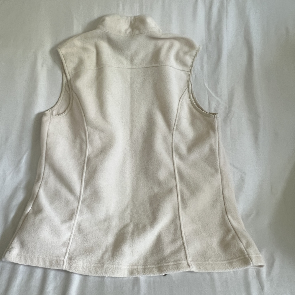 Eddie Bauer Vest Large White Sleeveless Outdoor Inside Pockets Cozy Active - Picture 3 of 8
